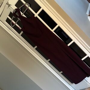 Elegant Burgundy Halter Maxi Dress